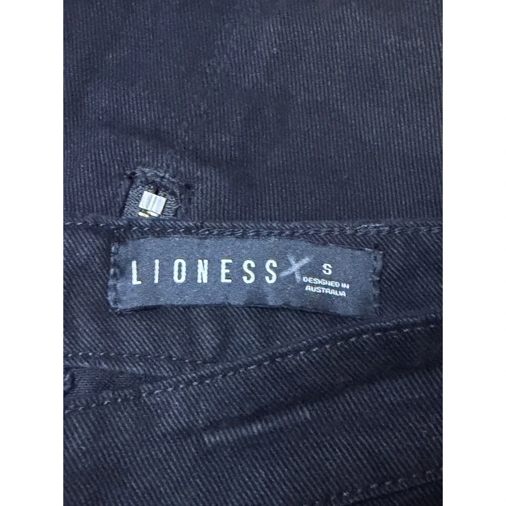 Lioness Black‎ Lola Denim Mini Skirt High Waisted Side Slit Size Small